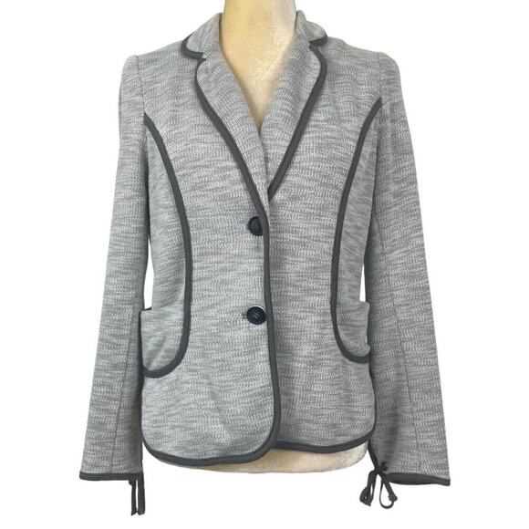 Anthropologie Jackets & Blazers - Anthropologie Cartonnier School Blazer Gray Knit Jacket Medium Business Office